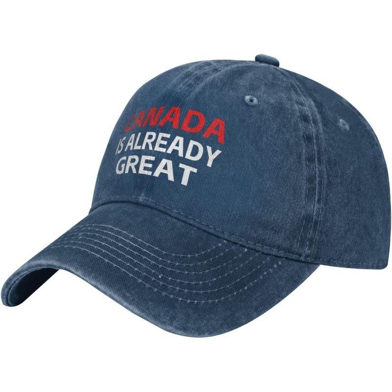 Canada Is Already Great Cotton Baseball Cap Vintage Denim Washed Adjustable Hat Casual