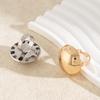 Exaggerated Metal Glossy Round Ball Shape Ring for Women Men Fashion Gold Silver Color Geometric Adjustable Rings Jewelry