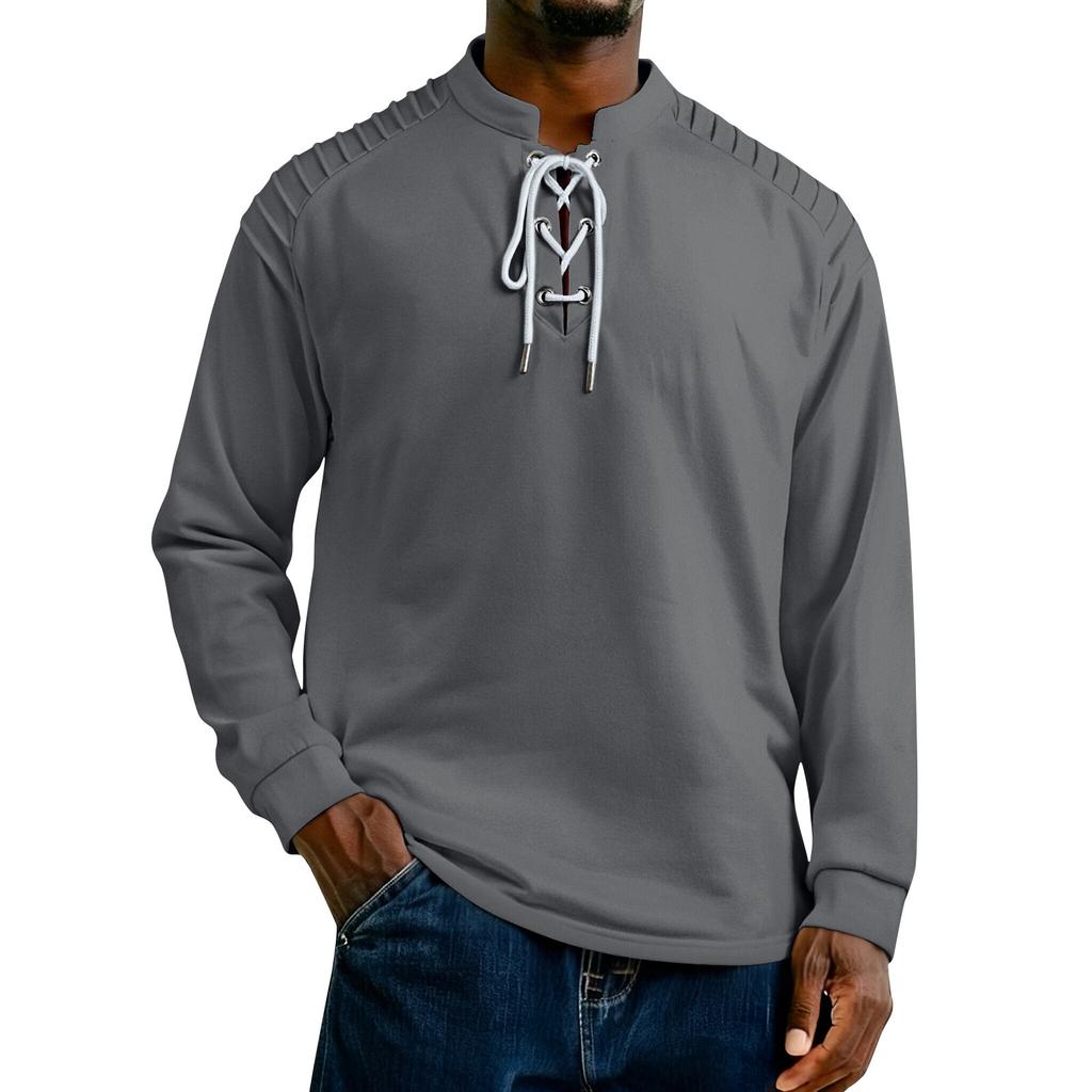 Men's Solid Color Long Sleeve Tops Men's Casual Fashion Long Sleeve Tops