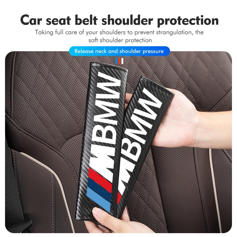 Car Seat Belt Shoulder Carbon Fibre Protection Pad Accessories For BMW M Performance Alpina M3 M5 M6 X1 X3 X4 X5 G20 Q11