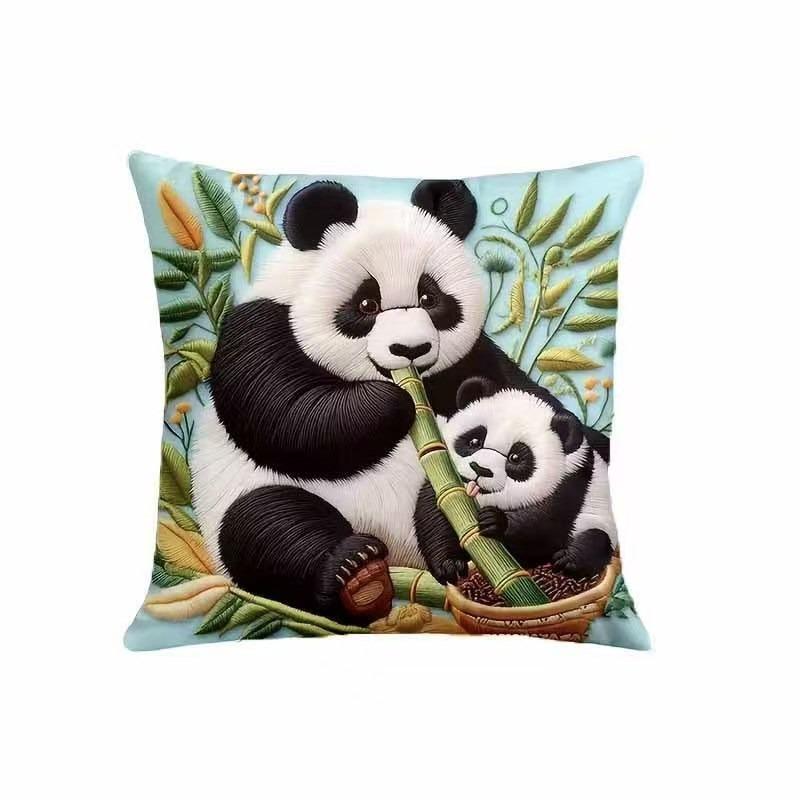 Colorful Bohemian Short Plush Pillowcase 45x45cm Adorable Kitten Living Room Bedroom Decor (Pillow Insert Not Included)