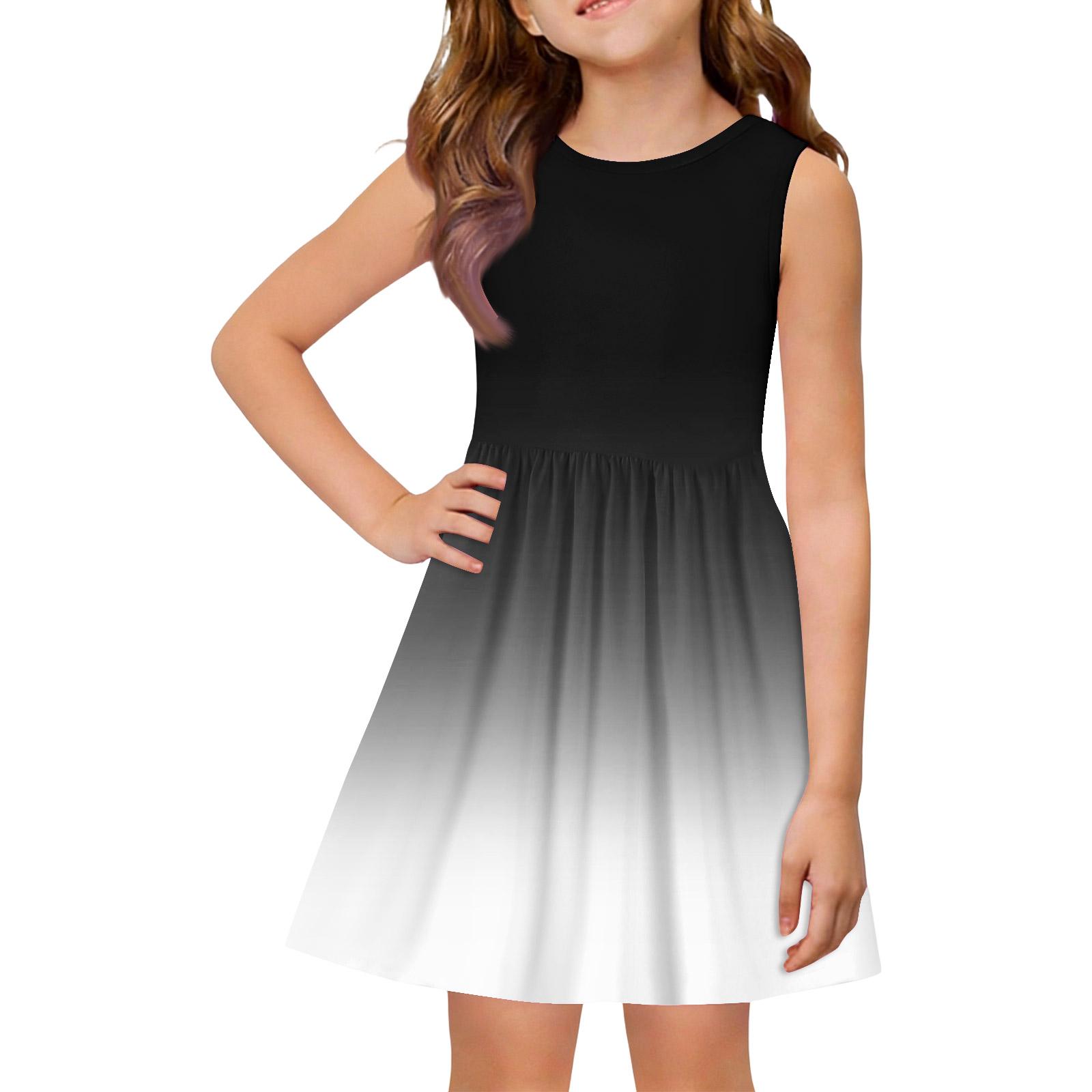 

Летнее платье-принцесса для девочек - Платье-сарафан А-силуэта со вставками 100 чёрный