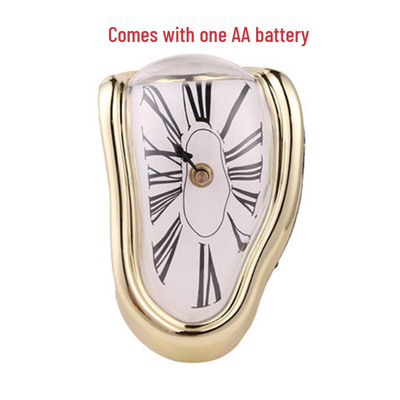 Creative Melting Table Clock with Roman Numerals – Retro Twist Design for Home and Office Decor