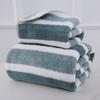 Extra Large Absorbent Coral Fleece Bath Towel with Wide Stripes