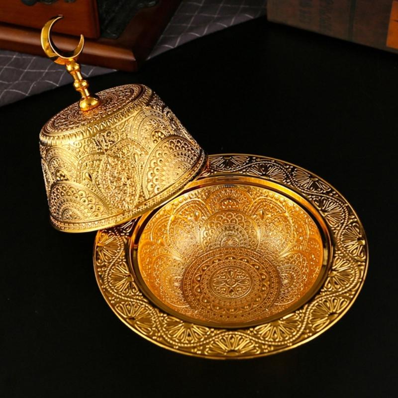Premium Arabic Style Metal Fruit Tray Durable Alloy Construction Decorative Middle Eastern Bowl For Entertaining Guests