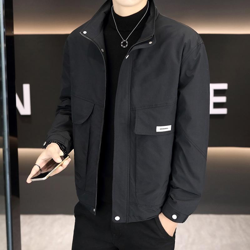 Herren Arbeitsjacke mit Stehkragen aus Baumwolle - Herbst/Winter Wärme & Stil