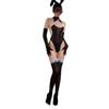 Women Sexy Bodysuit With Oil Shiny Glossy Stockings Swimsuit Set Lingerie Ultra-Thin Silky Transparent Nurse Uniform Swimwear