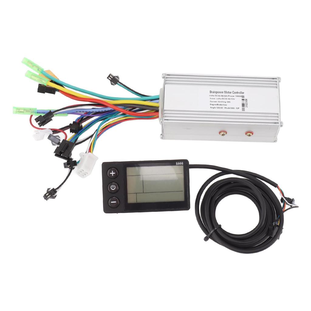 36V 48V 60V 1000W 38A 3 Mode Sine Wave Controller Brushless Motor Controller 866 LCD Display Kit Electric Bike Bicycle