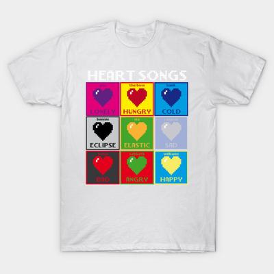 T-Shirt Damen Herz Lieder Harajuku Druck Kawaii T-Shirt Sommer Kurzarm Damen T-Shirt Top Tee