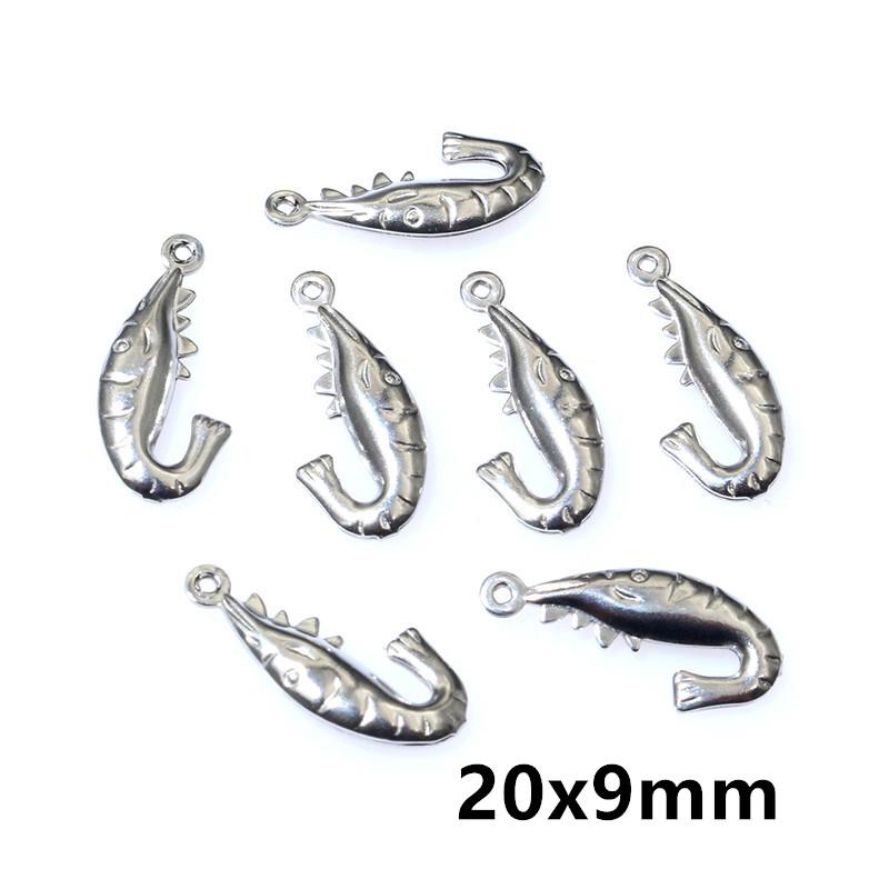 20pcs Stainless Steel Animal Charms Fish Turtle Bee Bear Pendants Crafts for Necklace Bracelet Earrings DIY Jewelry Accessories