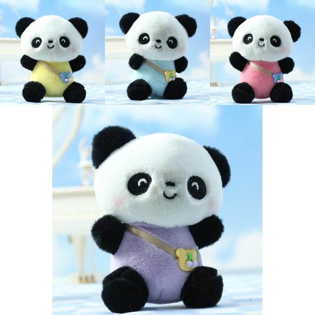 Adorable Plush Panda Keychain Pendant Cute Cartoon Stuffed Animal Toy For Bags