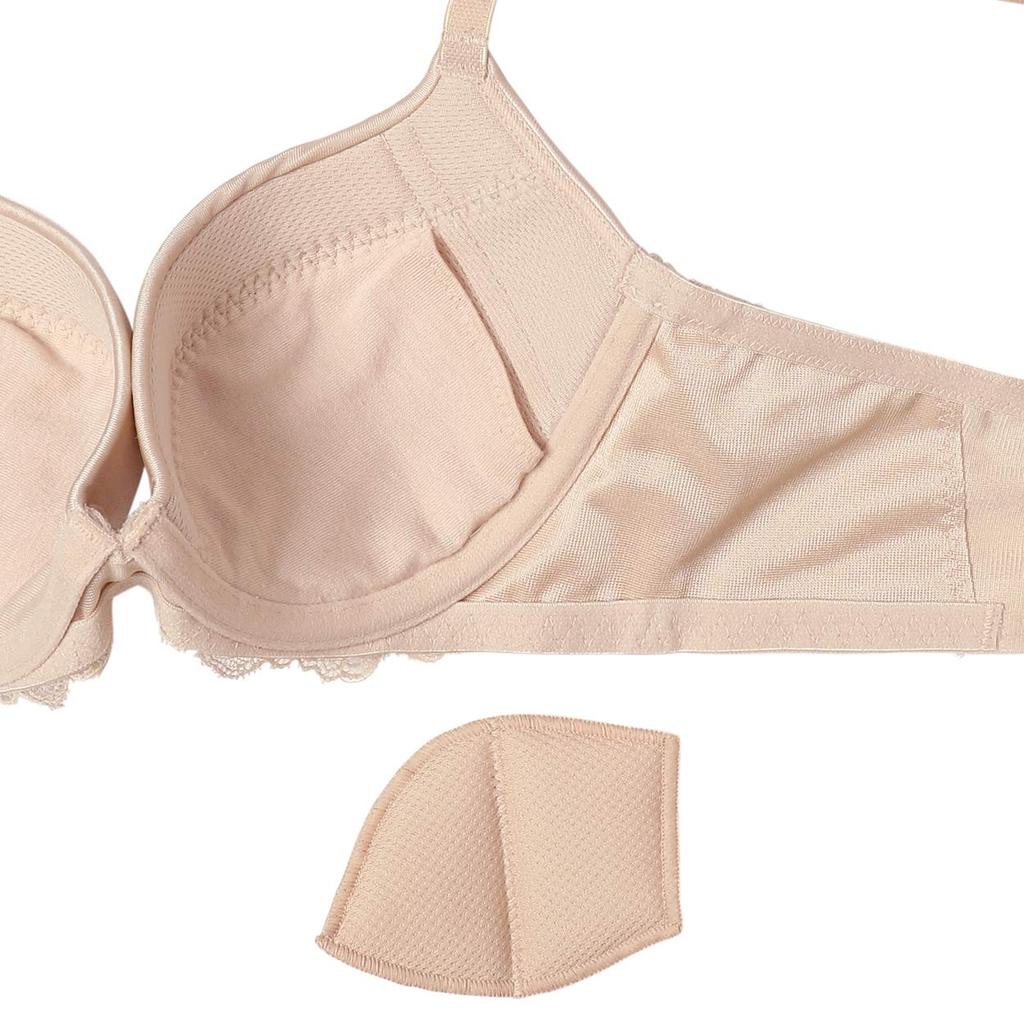 Triumph Angel Slimline 502 Side Slim 00NZ Bra(R) Bra, 10207478, Underwired, Padded, Gathering, Fit, 3/4 Cup, D70, (Beige)