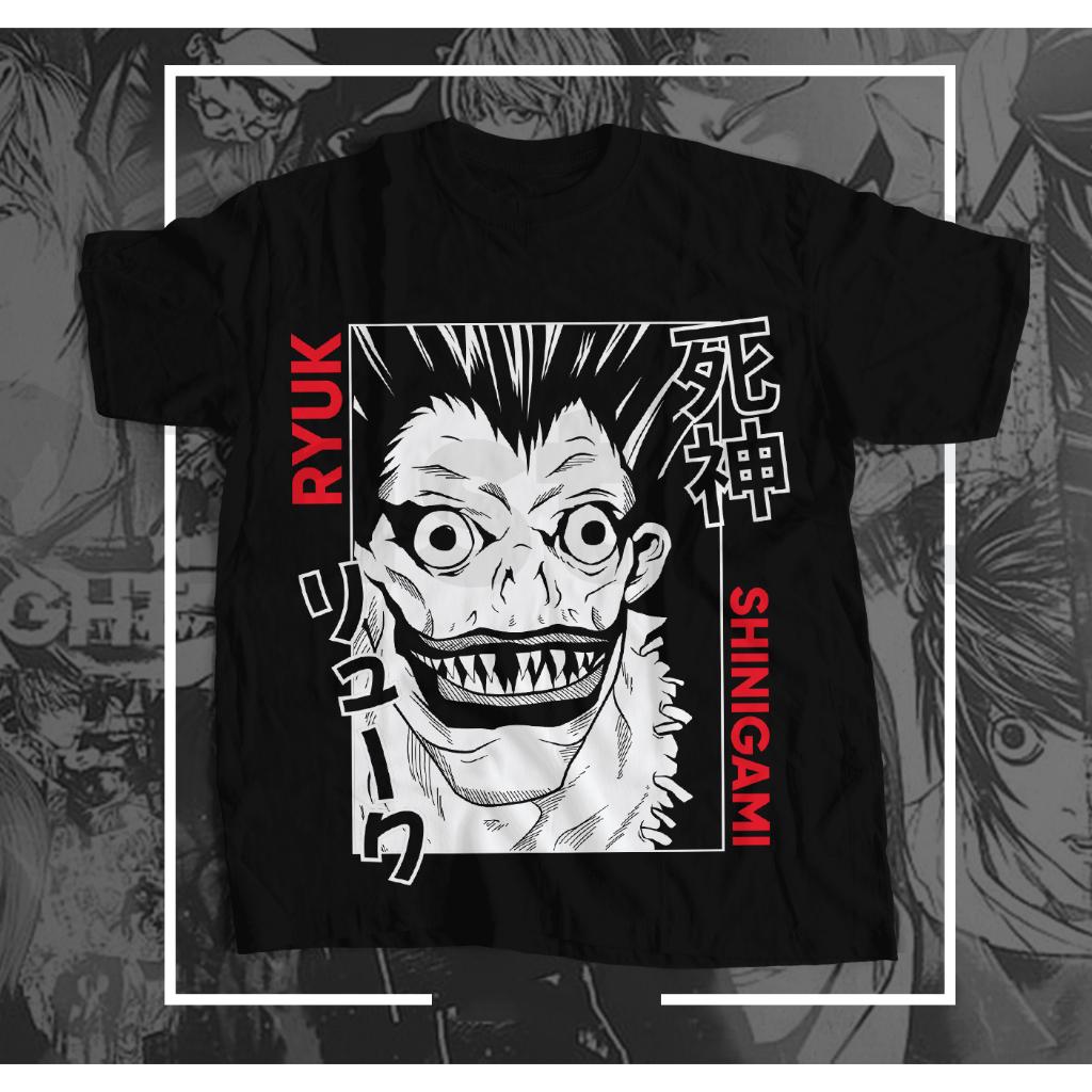 Kira Ryuk Men T-Shirt Death Note L Manga Strip Horror Anime Black Tee Shirt Graphic T Shirts Oversized T Shirt Men's Clothing