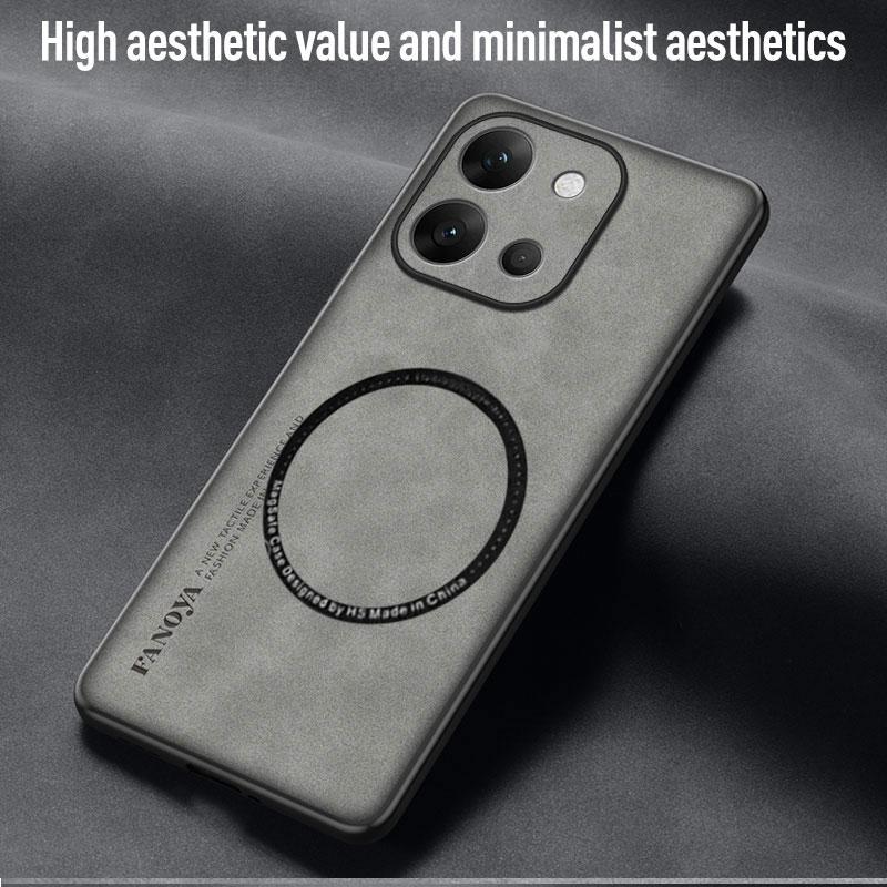 For Magsafe Case For VIVO X300E PU Leather Shockproof Case For VIVO X300 E Magnetic Wireless Charging Lens Protection TPU Cover