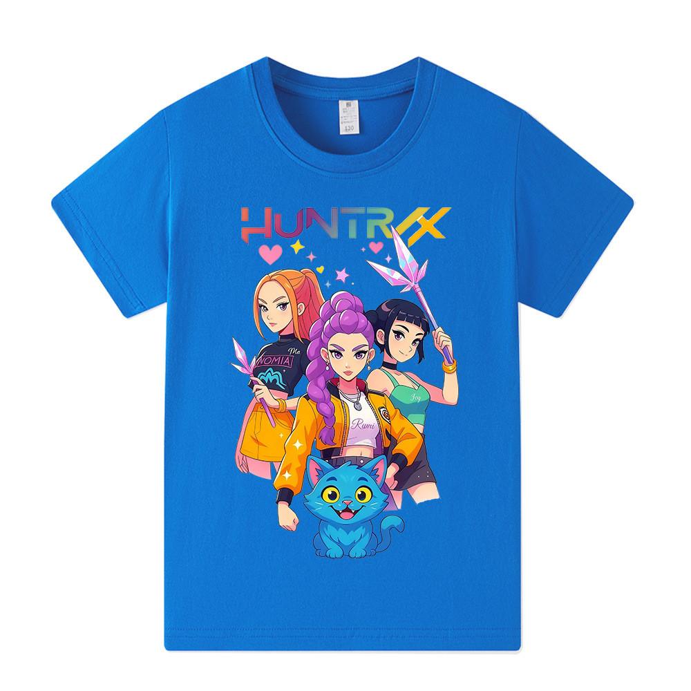 A1233 Kids Boys Girls Kpop Rumi Zoey Mira Print Short Sleeves T-shirt