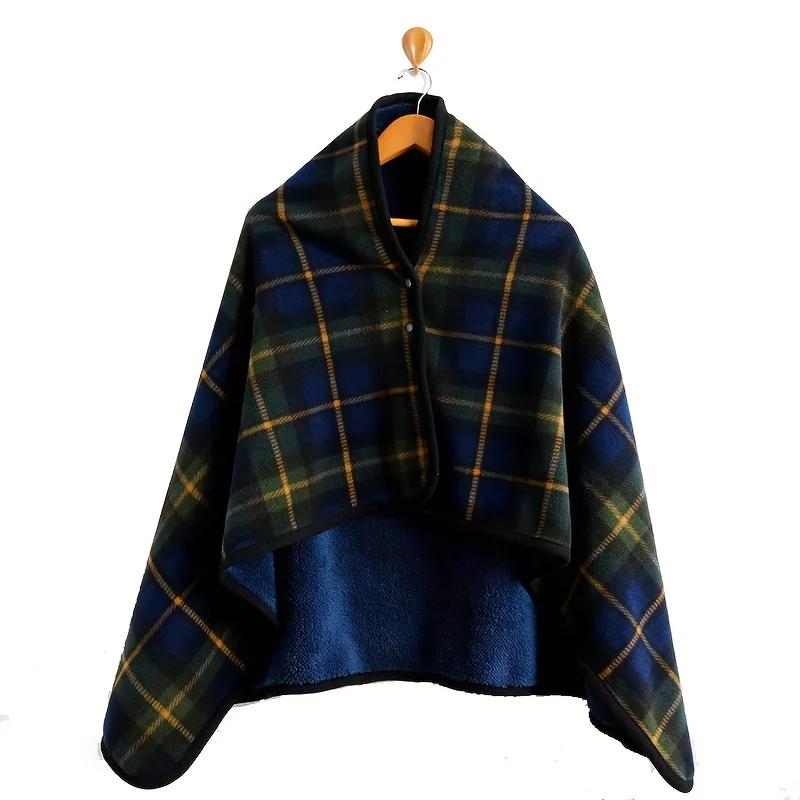 

1pc Wearable Blanket Poncho for Adults Women - With Sleeveless Blankets with Buttons - for Office Nap Blanket 80X135cm