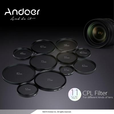 Andoer 52mm Dijital İnce CPL Dairesel Polarize Polarize Cam Filtre Canon Nikon Sony DSLR için