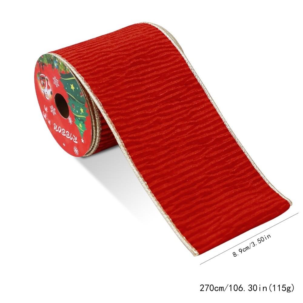 Velvet Christmas Ribbon 8.9cm Width Gift Webbing DIY Craft Bow Material Xmas Tree Wreath