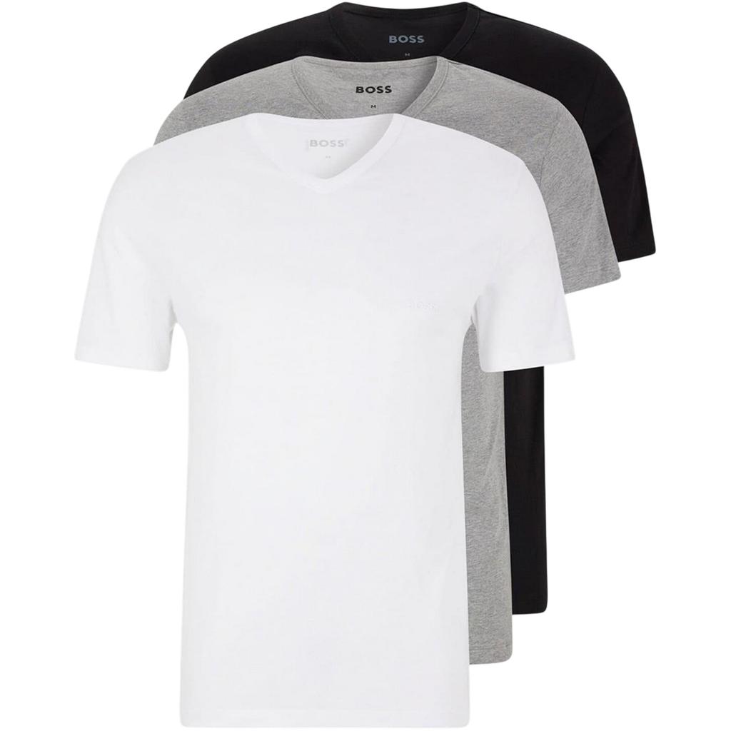 Boss Mens Logo V Neck T-Shirt (Pack of 3)