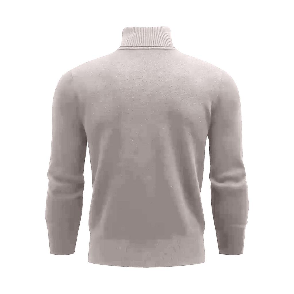 Men's Color Warm Sweater Knitted Sweater High Collar Slim Bottom Knitted Sweater Long Sleeve Sweater