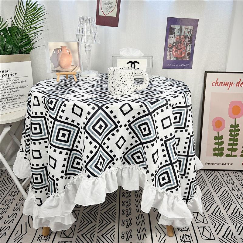 Spitze Runder Tischdecke Floraler Pastoraler Stil Picknick Party Dekorationstuch Ins Schmutzabweisend Antifouling Matte Süß