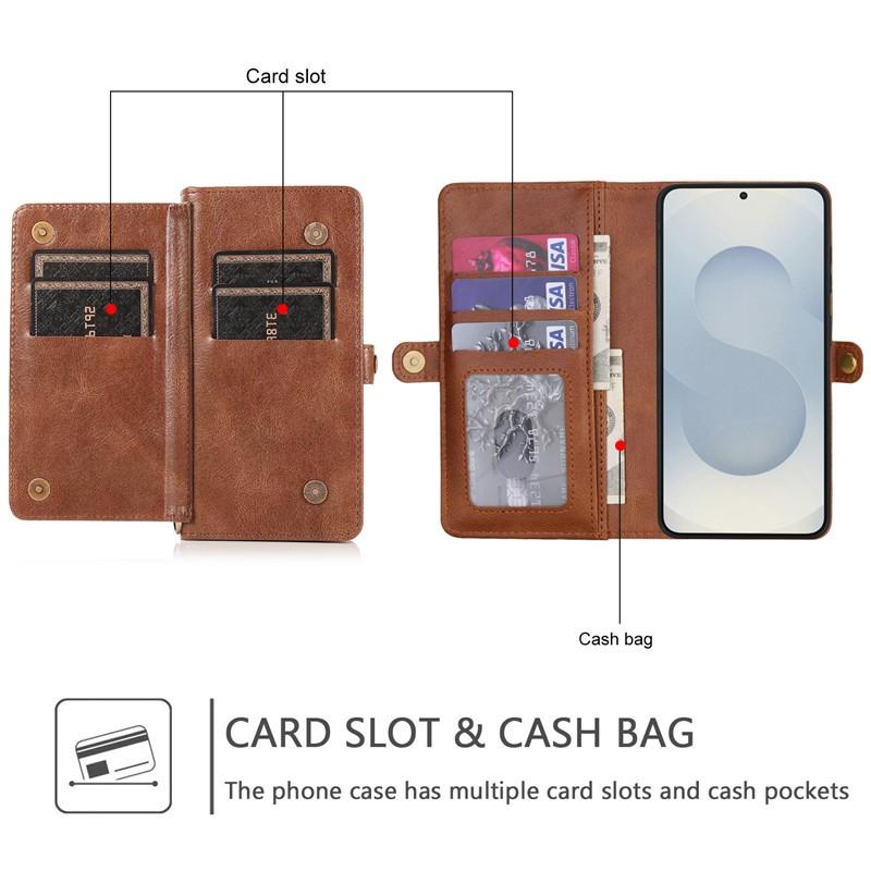 For Magsafe 2 in 1 Magnet Removable Wallet Flip Case For Samsung Galaxy S26 Ultra S22 S23 S24 S25 Plus Retro Leather Book Cover