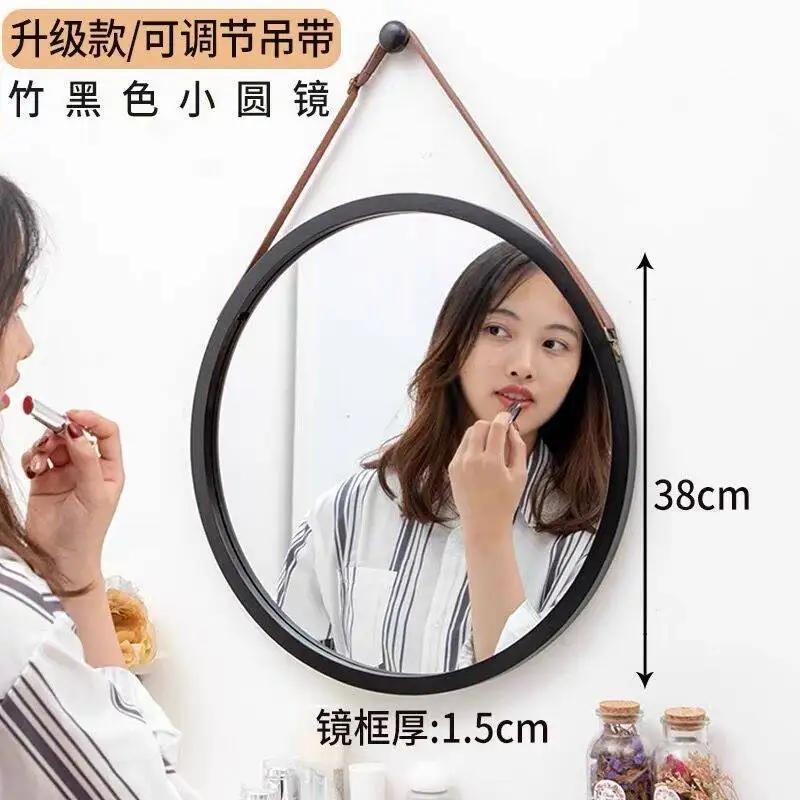 

Nordic Bath Mirror Hotel Bathroom Hall Wall Decoration Hanger Mirror Frame Toilet Dressing Mirrors Bath Decor Mirror Wall