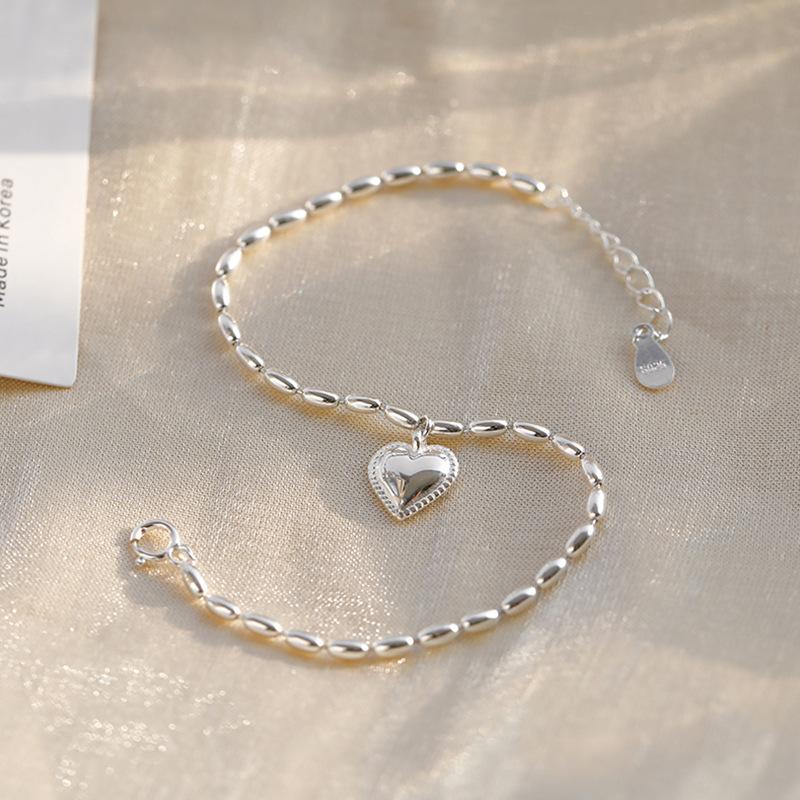 Rice Grain Love Girlfriend Bracelet Female Student Cute Design Sense Niche Design Retro Peach Heart Bracelet Tide