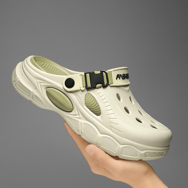 Hole shoes 22 new summer large size outside wear beach wading dual-purpose bag head cool slippers