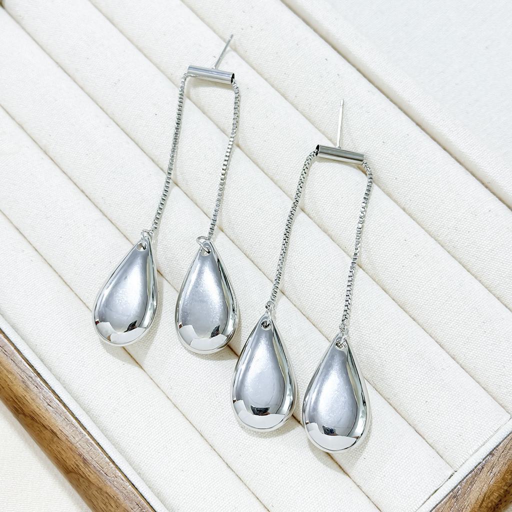 Alloy Water Drop Tassel Temperament Long Earrings High-End Simple Studs Cold Wind Earrings