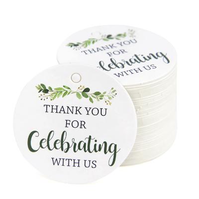 50 Stück Danke, dass Sie mit uns gefeiert haben Anhänger Papier Geschenkanhänger für Hochzeit Brautparty Geburtstagsfeier Dekorationen Babyparty