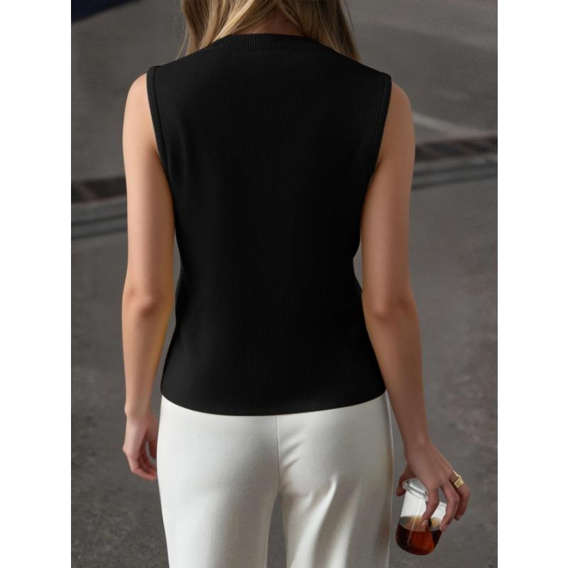 Hot Girl Versatile Sleeveless Vest Woolen Woven Women's Clothing Spring and Summer Amazon Independent Site