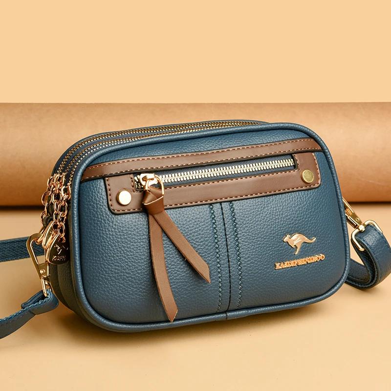 High Quality Pu Casual Women Cross Body Compact Messenger Bag Handbag Shoulder Over Bags Fashion Women'S Lightweight Underarm Bag