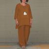 Fake Two-piece Cotton Linen White Set Women's Casual Irregular Top + Wide-leg Pants 2-piece Suit Loose Oversized Women Outfit