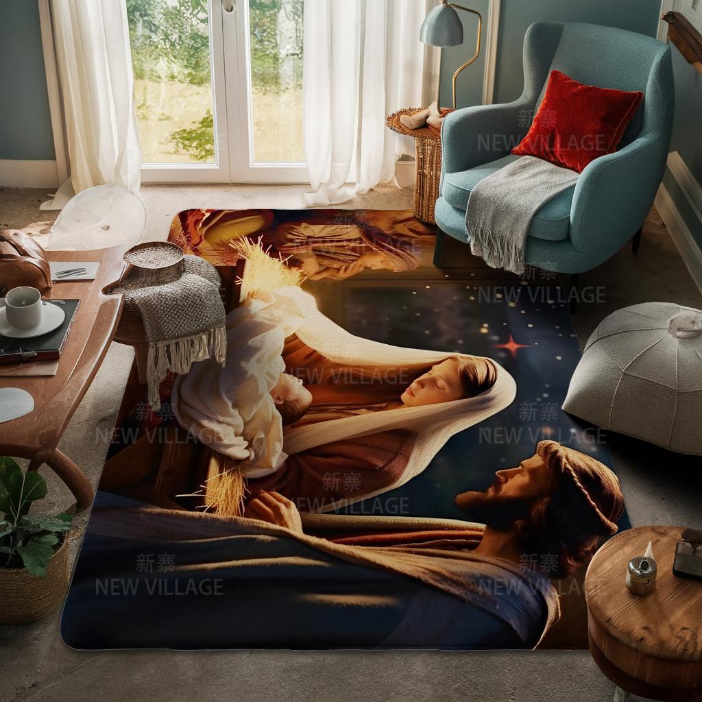 House Entrance Carpet Home Door Mat Living Room Bath Foot Bathroom Non-slip Water Absorption Rugs Bath Merry Christmas Winter