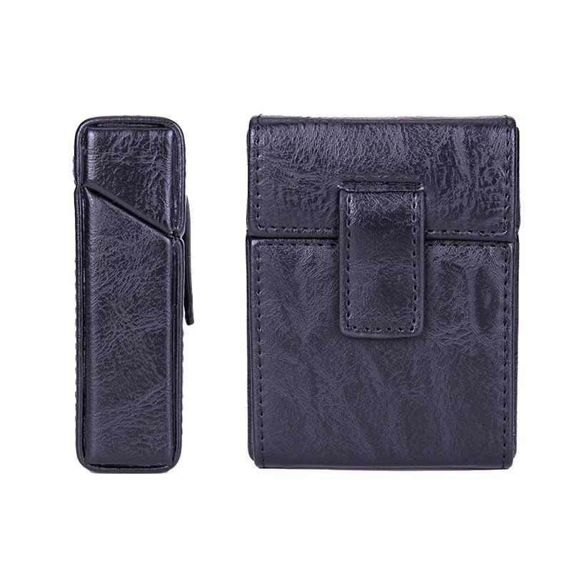 Pocket PU Leather Cigarette case Lighter Bag Flip Cover For 8mm Cigarette Box Simple Personalized Men Smoke Tools Accessories
