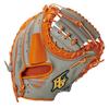 HI-GOLD Shinkyoku MKG-302M All-Around Mitt for Hard and Soft Baseball, Gray X Orange, Right-Handed Throw, Catcher's