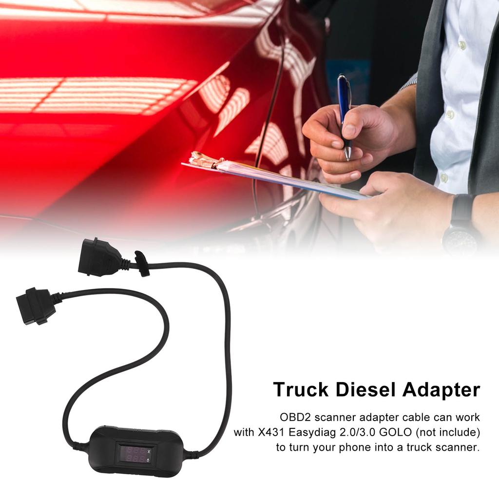 12‑24V   Scanner Adapter Cable Fit X431 Easydiag 2.0Celsius3.0 GOLO ABS Heat Resistant for Heavy Duty Trucks