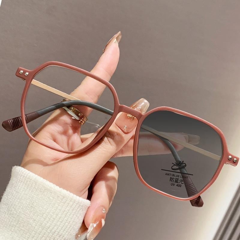 

Сверхлегкие матовые фотохромные очки для чтения Большая квадратная оправа HD Очки для чтения с защитой от синего света Минималистичные очки 0 оранжевый