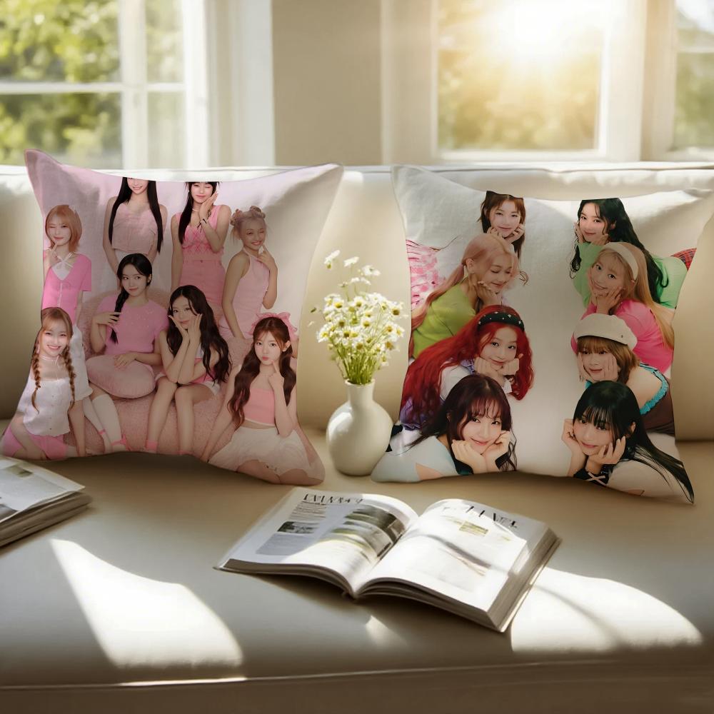 Kpop Korean Girl Group GGirls Generation Cushion Cover Pillowcase Antidustmite Invisible Zipper Short Plush Sofa Cushion