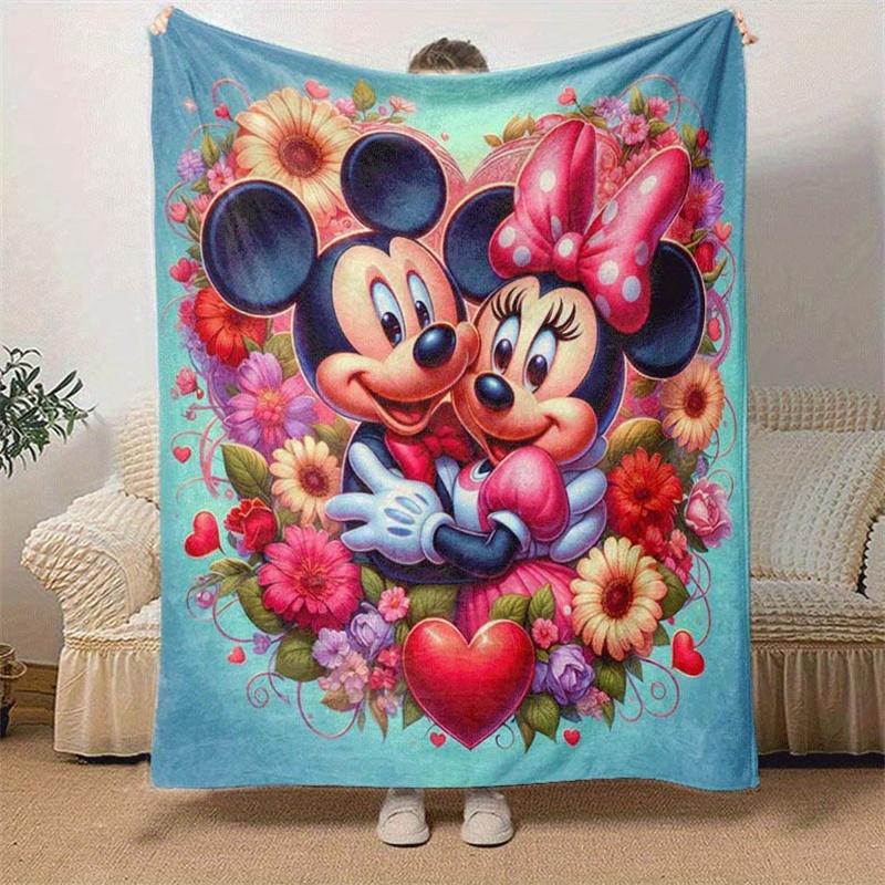 1pc Mickey Printing Blanket - Soft, All-Season Throw for Office Blanket, | Personalized Gift with Adorable Cartoon Design
