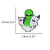 Eye Catching Alien Lapel Pin Badge Alien Reading Newspapers Enamel Pin Alloy Material Perfect Gift for Alien Enthusiasts
