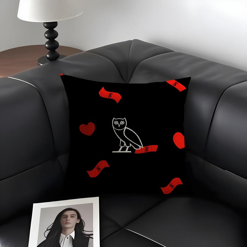 DDrake OvO OWL Brand Cushion Cover Natural Linen Organic Fabric DoubleSided Printing Sofa Home Decor Gift Pillow Case