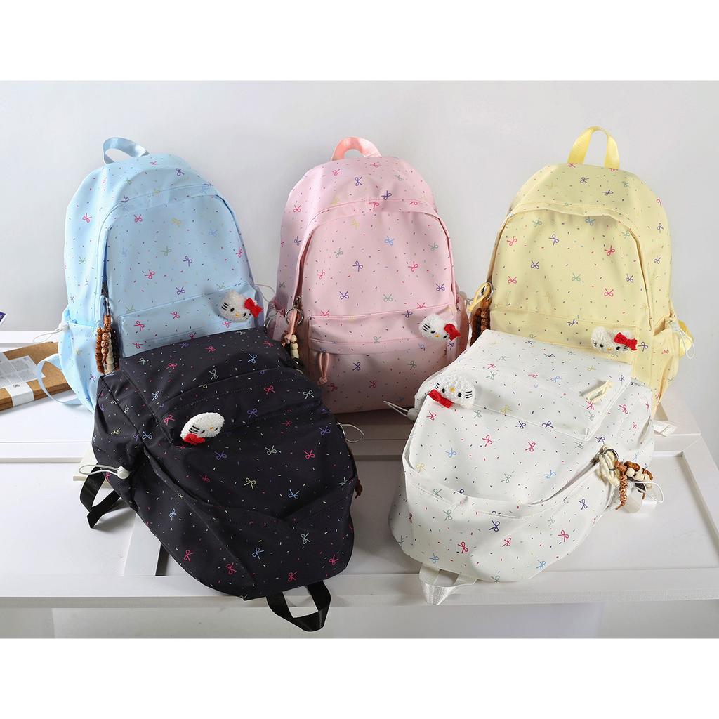 Schoolbag new middle school and college students backpack cartoon printed bow schoolbag girls schoolbag travel backpack