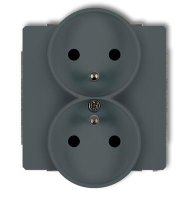 Deco Double Socket for Z/U Frame Graphite Matte 28Dgpr-2Zp