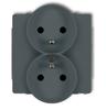 Deco Double Socket for Z/U Frame Graphite Matte 28Dgpr-2Zp
