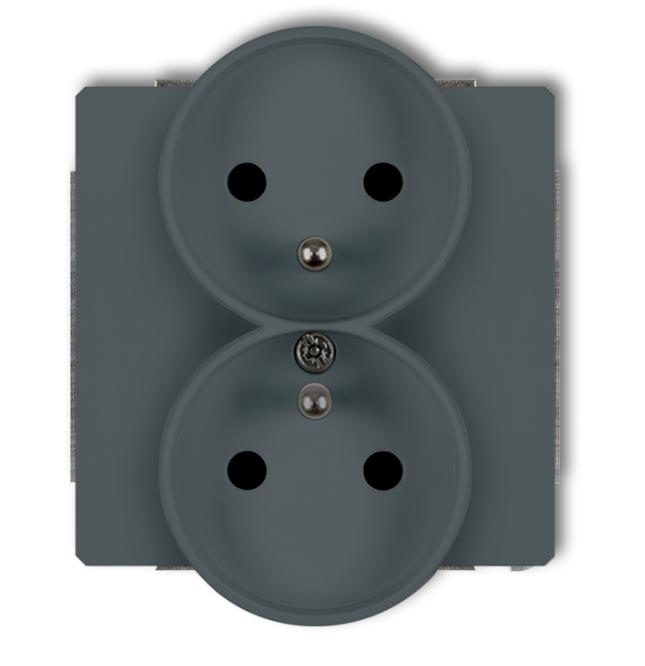 Deco Double Socket for Z/U Frame Graphite Matte 28Dgpr-2Zp