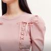 Veromoda Ballet Style Puff Sleeve Tie Knit Top