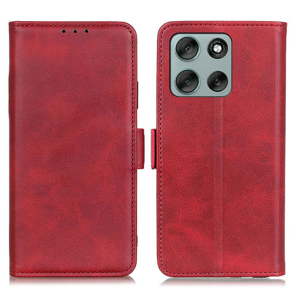 For Motorola Moto G56 5G Case Stand Cowhide Texture PU Leather Phone Cover