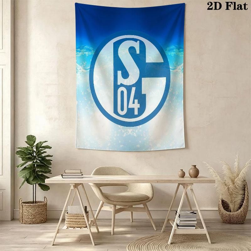 FC Schalke 04 logo  Wall Hanging Printed Fabric Blanket Decorative Tapestries for Bedroom Living Room Home Decor